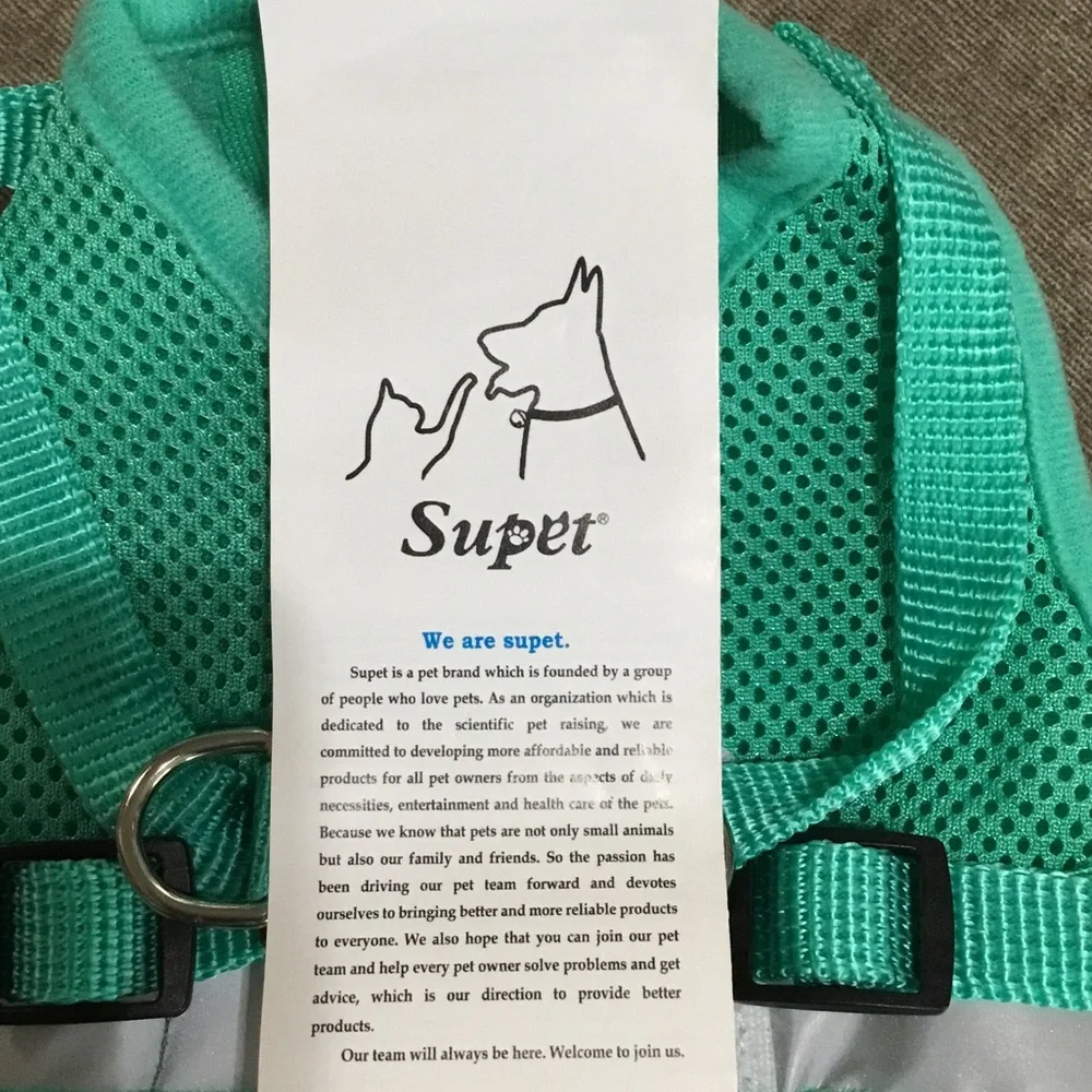 Supet turquoise step in cat harness & leash, NIB.